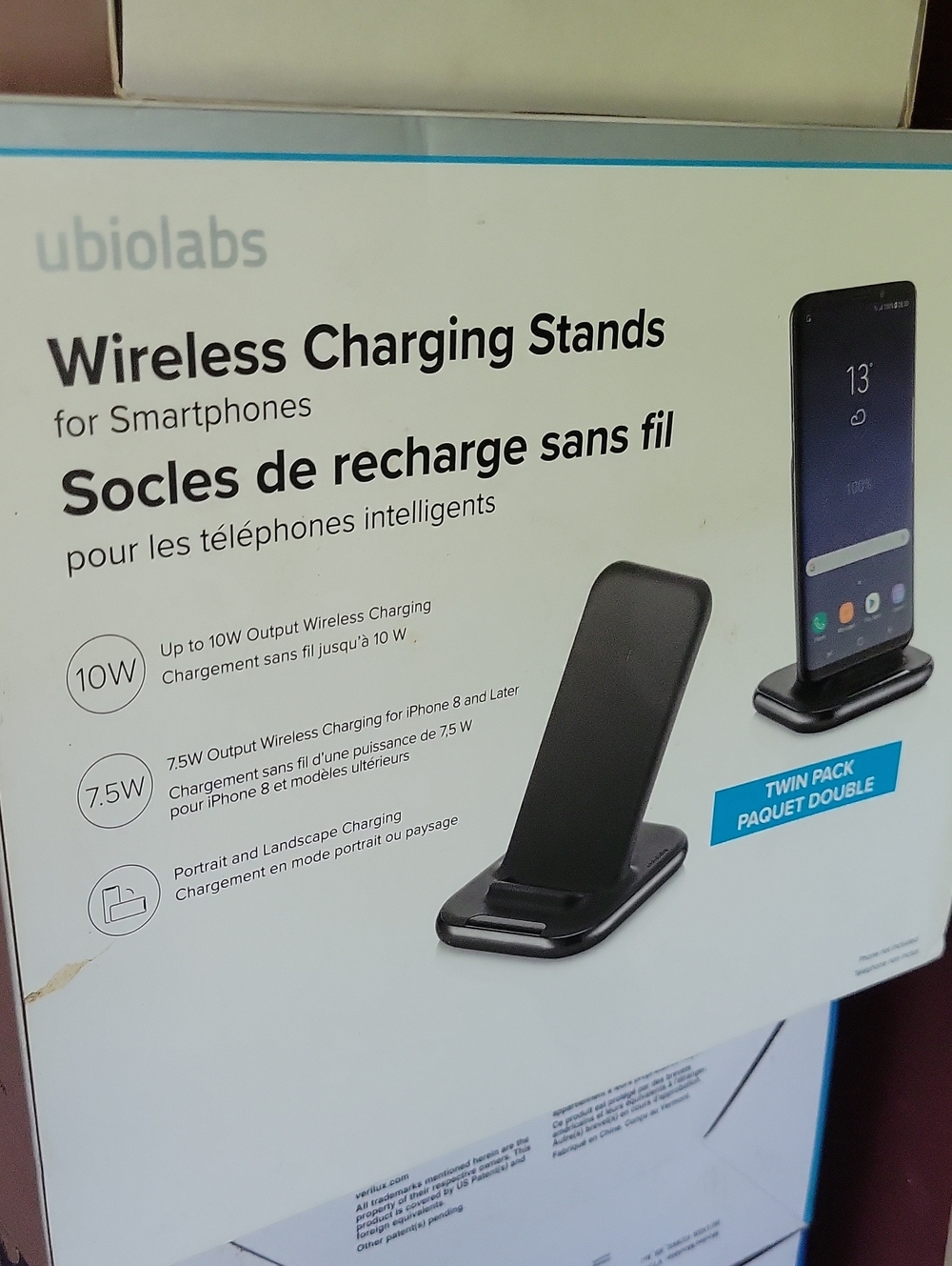 Wireless Charging Stand - Black (Twin Pack)